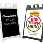 plastic sidewalk signs