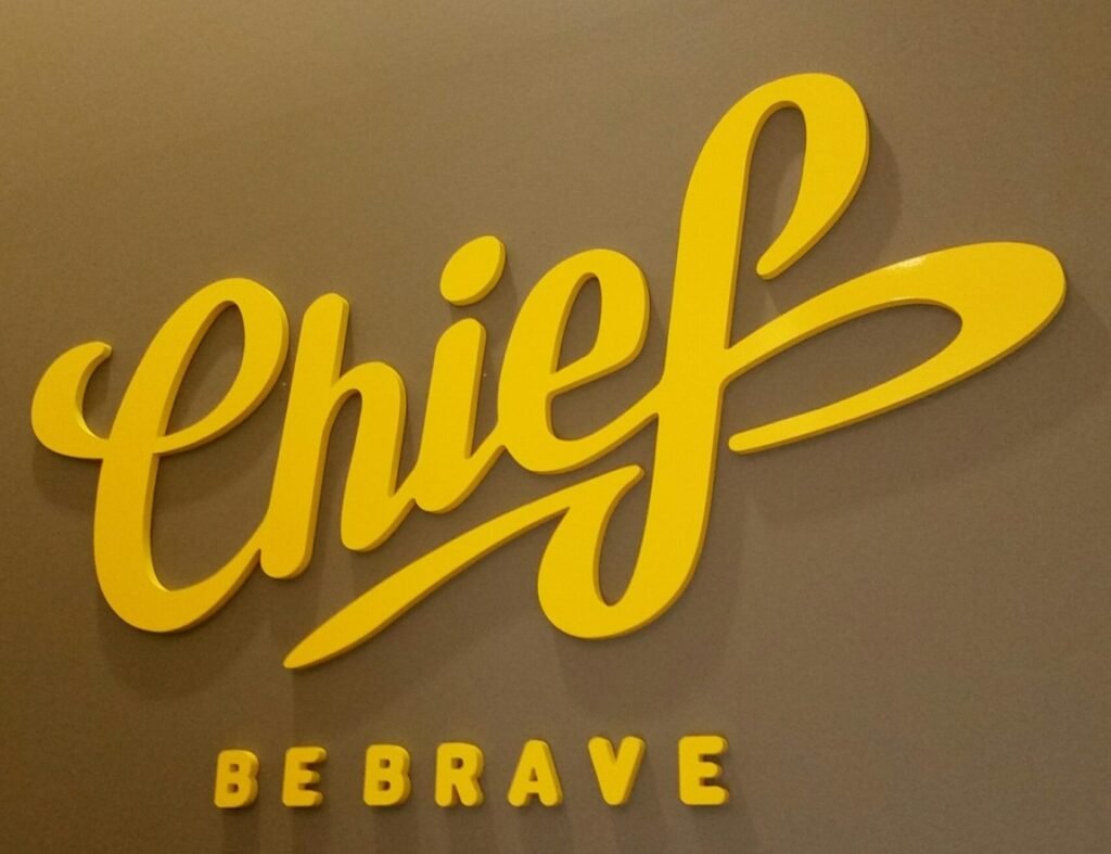 laser cut acrylic painted matte golden yellow